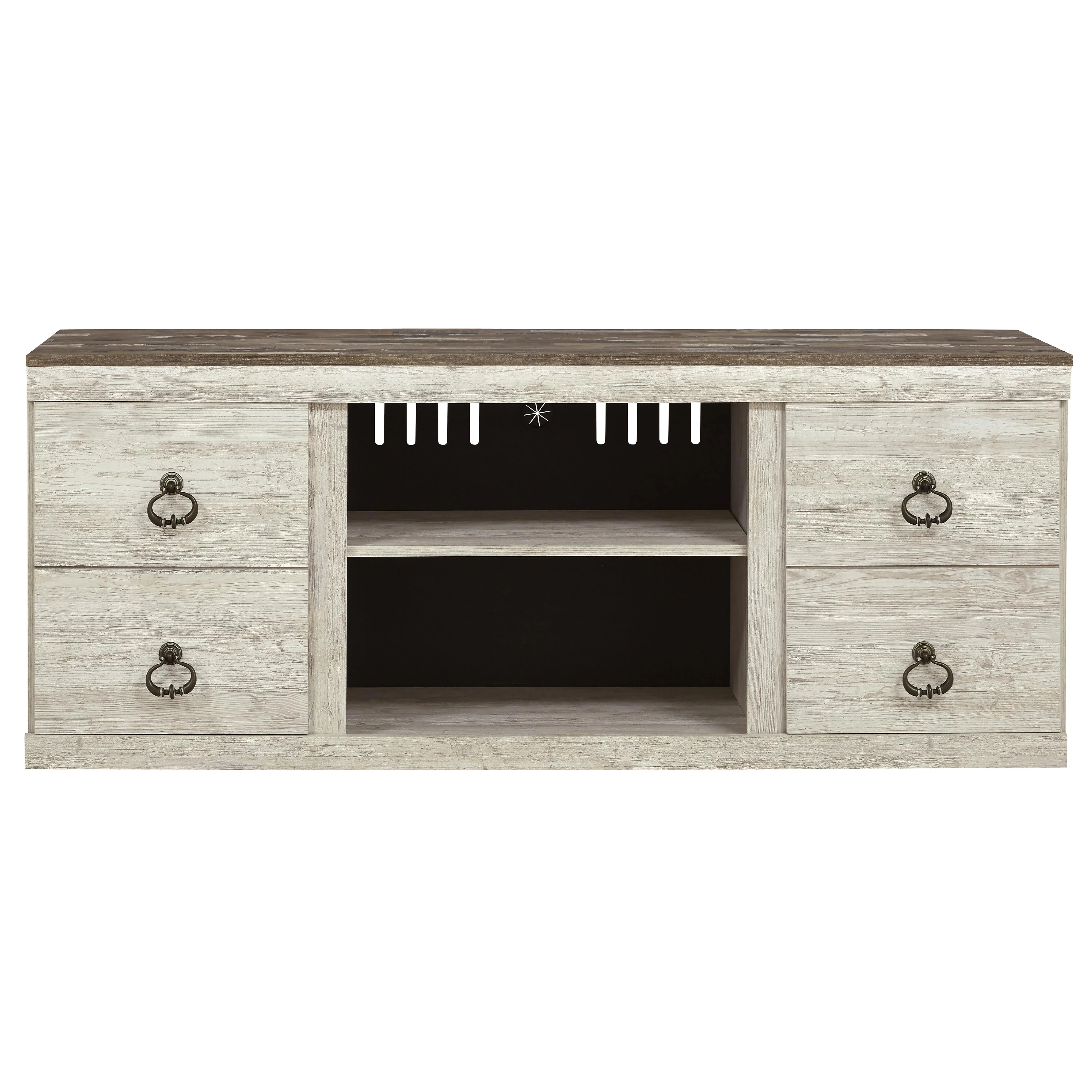 Signature Design by Ashley Willowton EW0267-268 Large TV Stand with Fireplace Option - Image 3