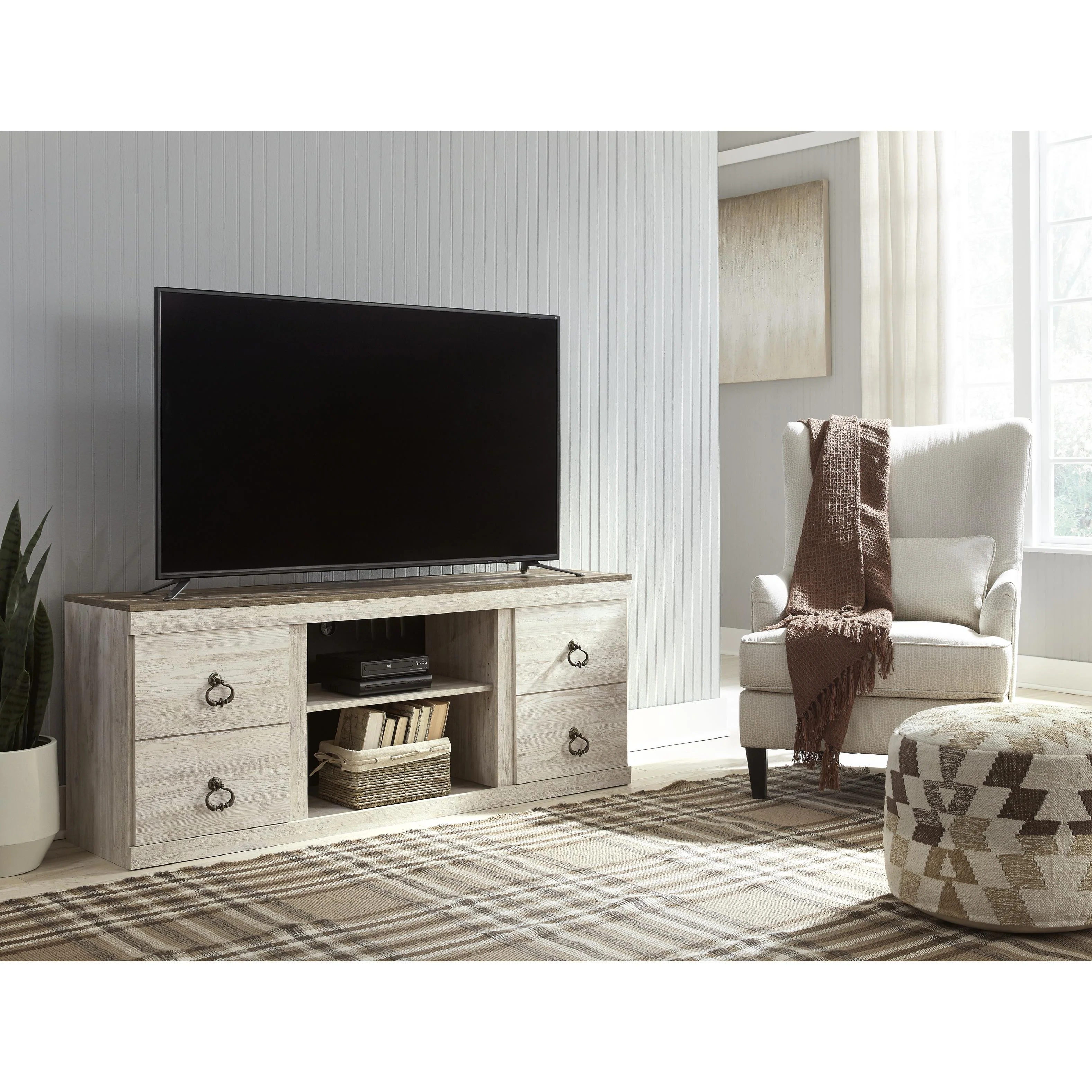 Signature Design by Ashley Willowton EW0267-268 Large TV Stand with Fireplace Option - Image 6