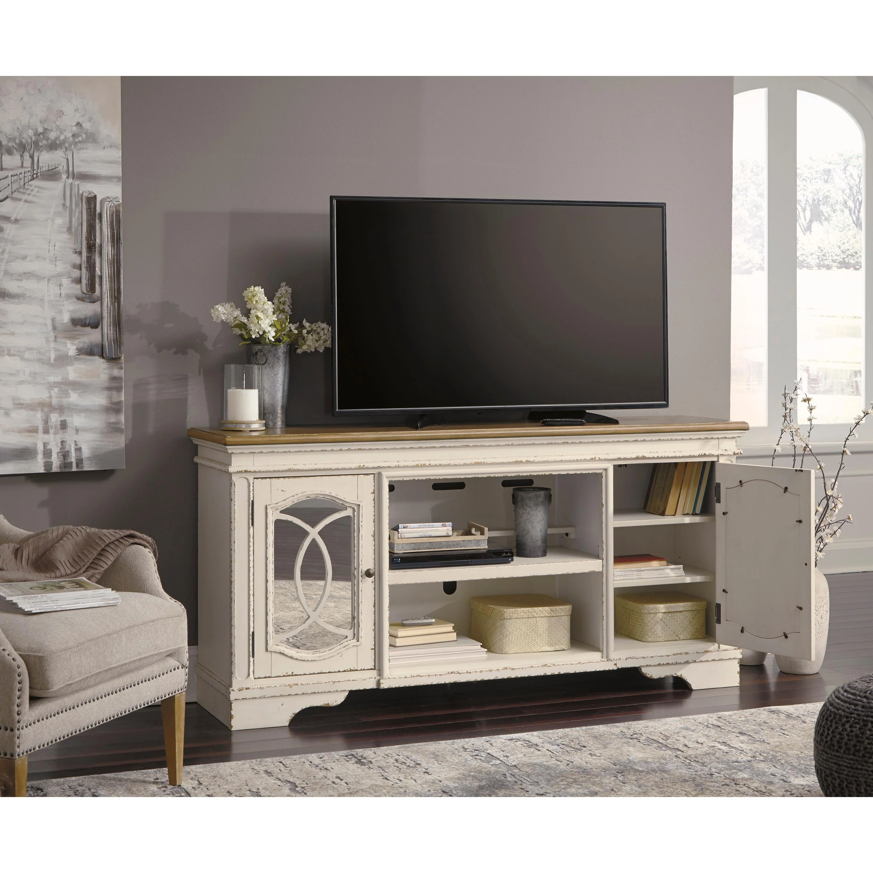 Signature Design by Ashley Realyn TV Stand with Cable Management W743-68 - Image 7