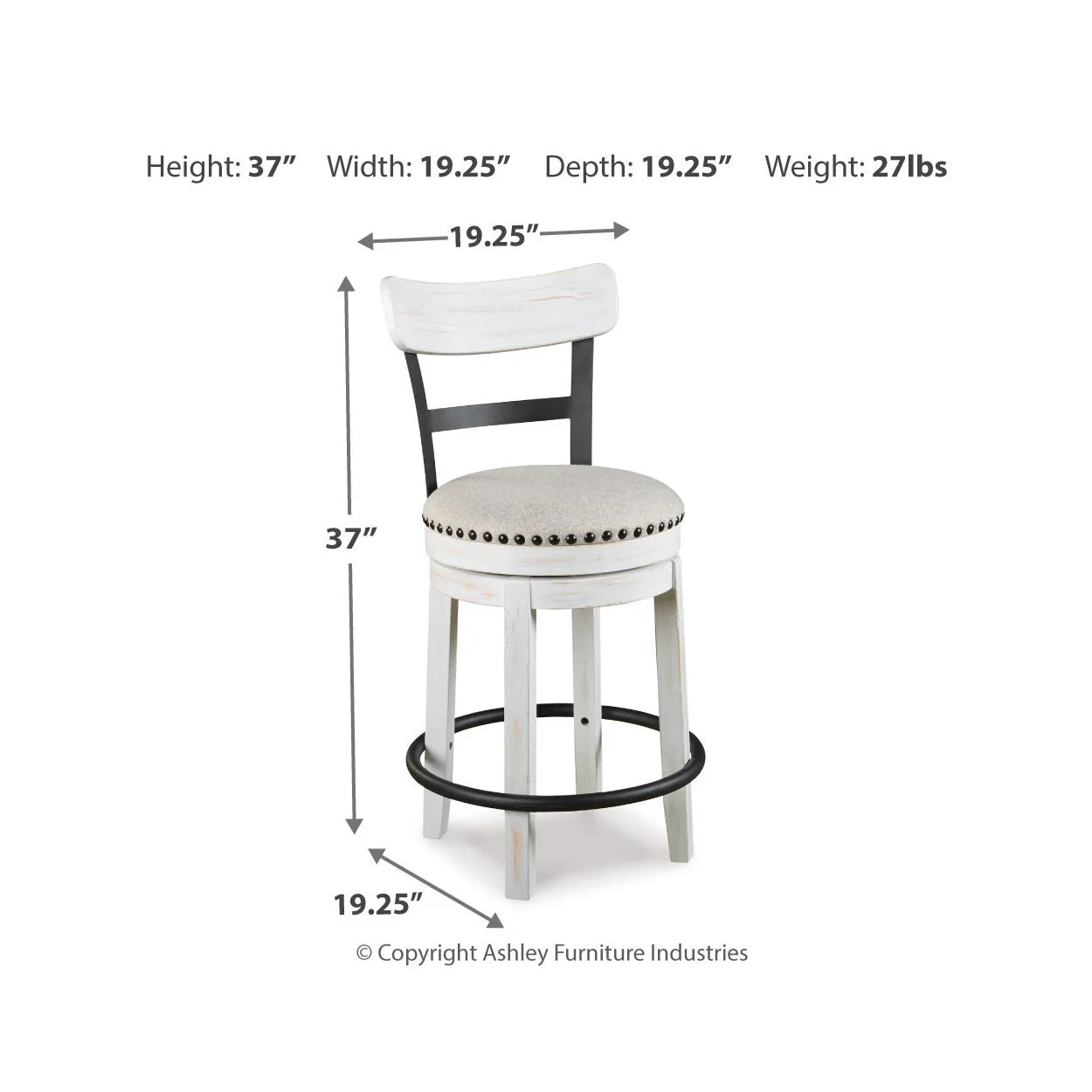 Signature Design by Ashley Valebeck D546D13 3 pc Counter Height Dining Set - Image 6