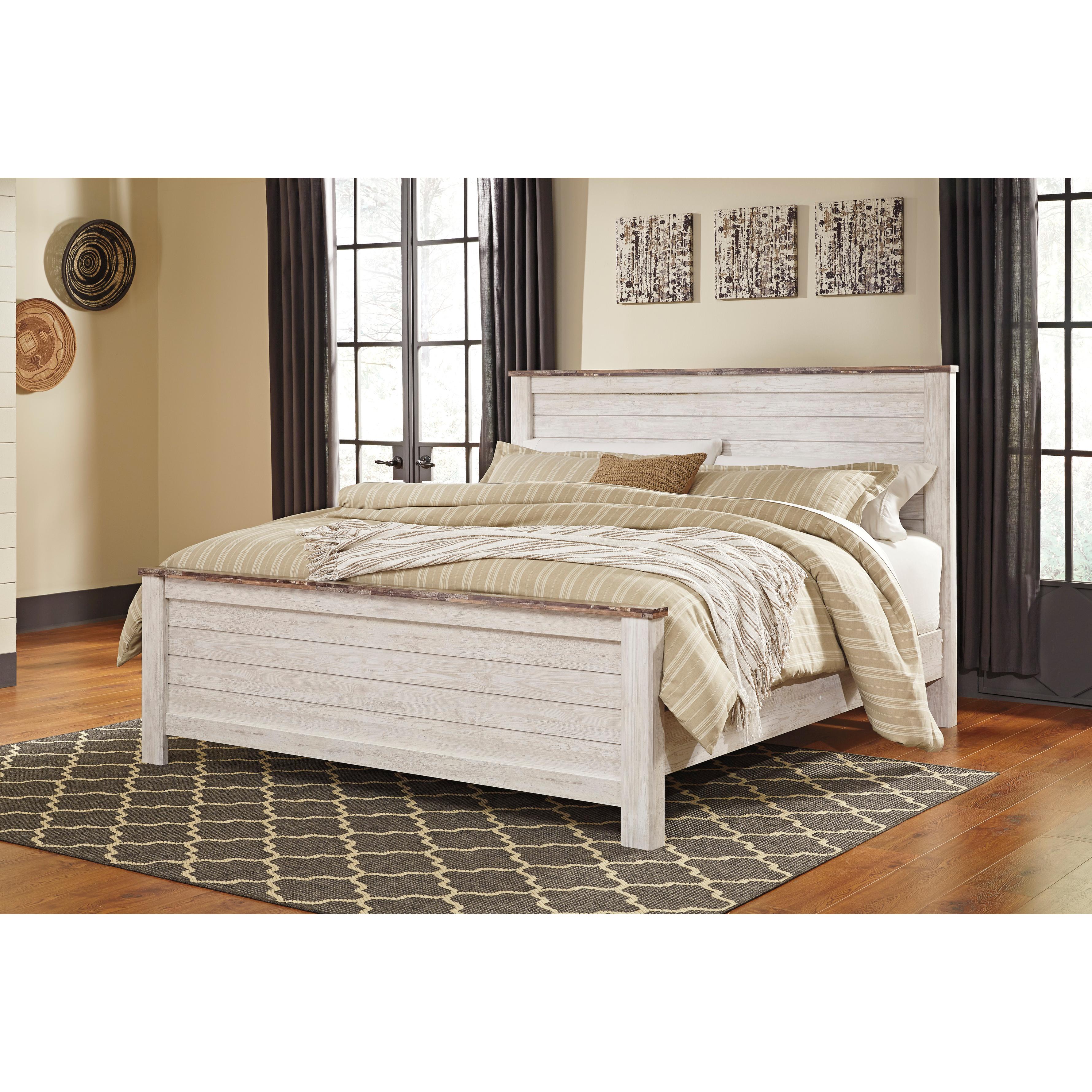Signature Design by Ashley Willowton B267 5 pc King Panel Bedroom Set - Image 2