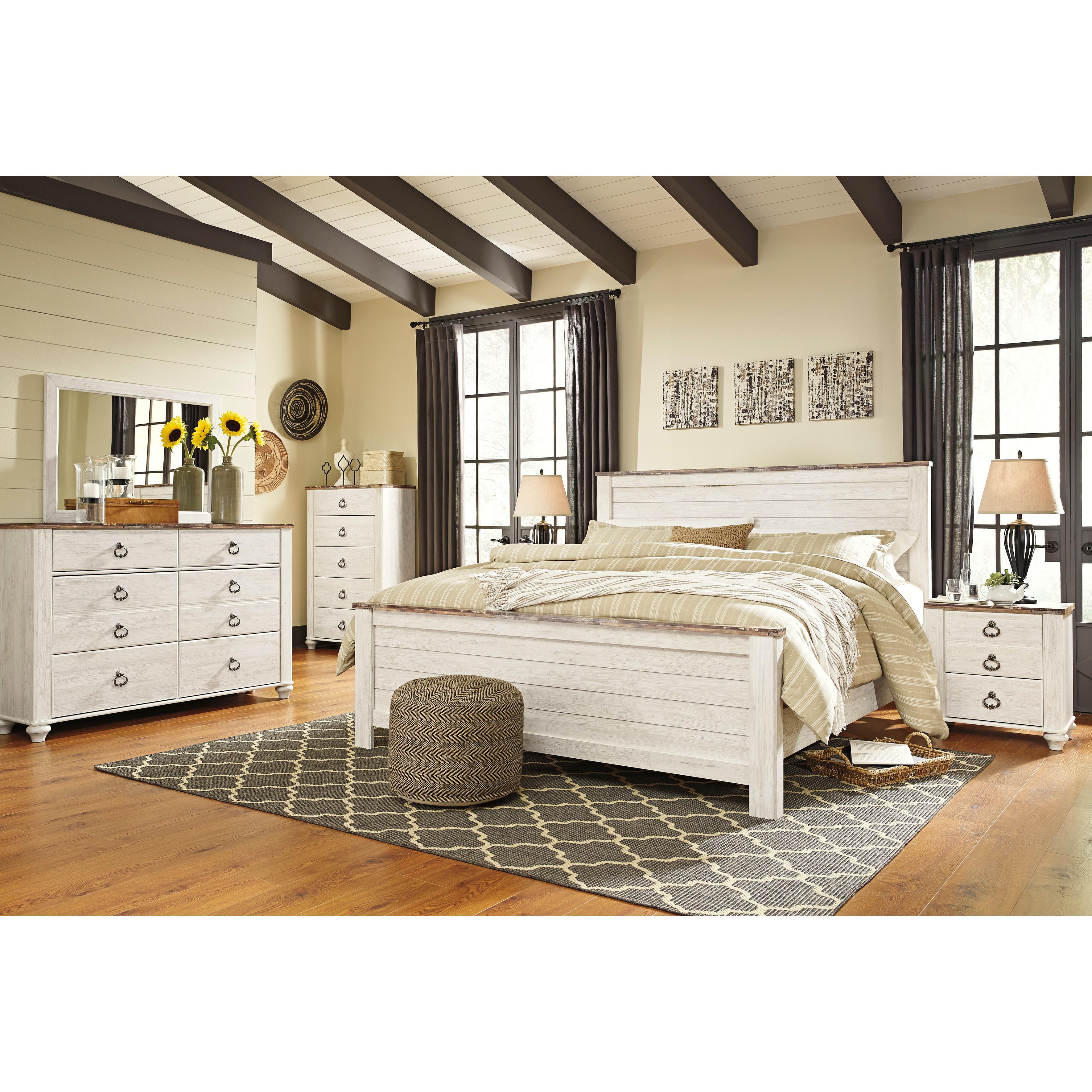Signature Design by Ashley Willowton B267B45 8 pc King Panel Bedroom Set