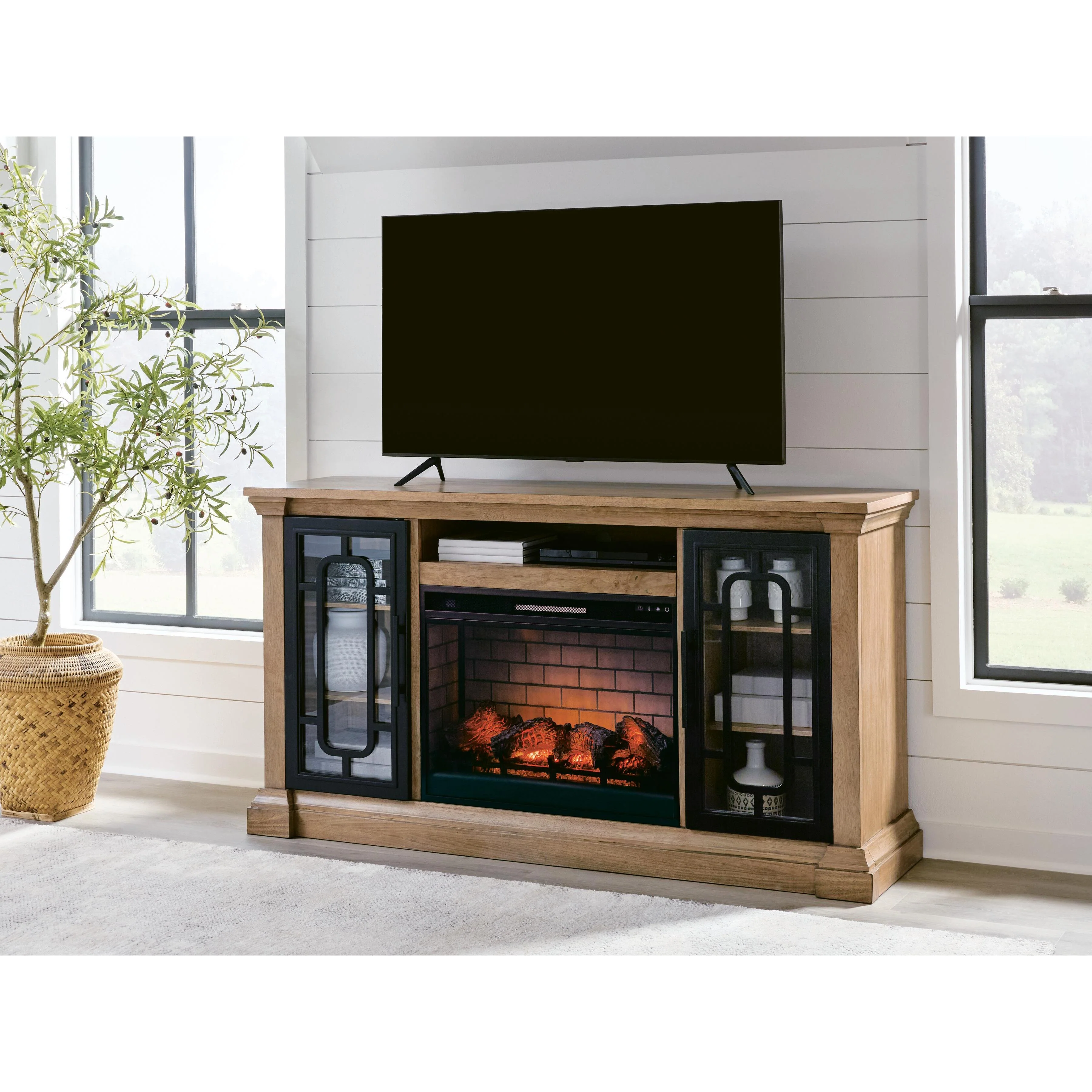 Signature Design by Ashley Wittenmyer W794W1 72" TV Stand with Electric Fireplace - Image 3