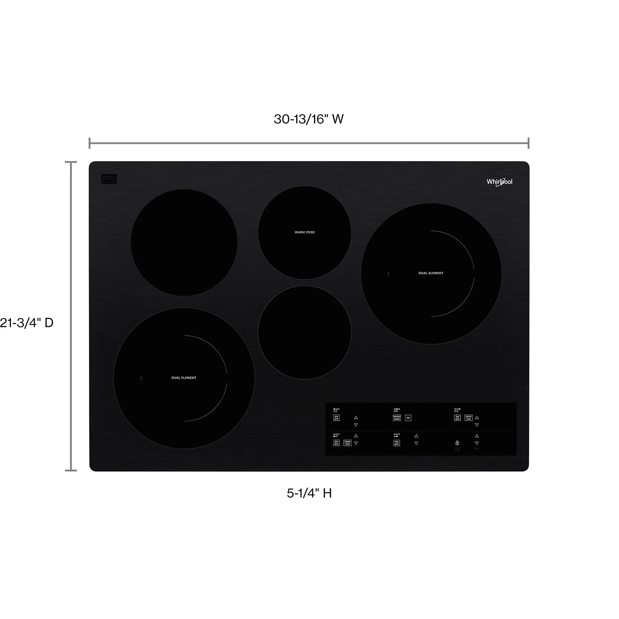 Whirlpool 30-inch, Built-in Electric Cooktop with FlexHeat™ Element WCE97US0KB - Image 6