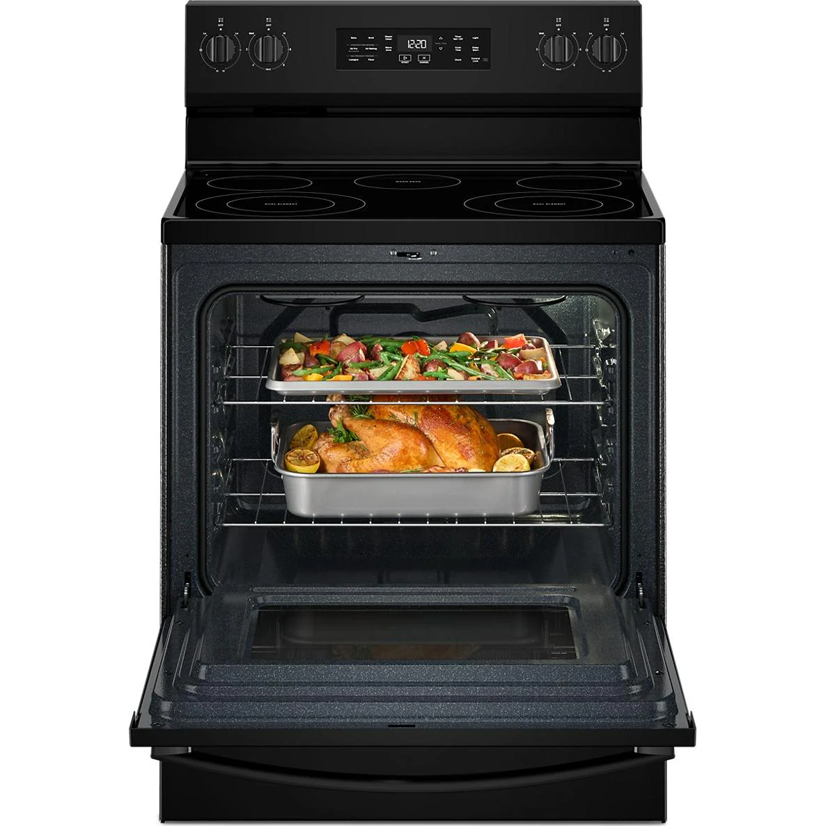 Whirlpool 30-inch Electric Range with Air Cooking Technology and Steam Clean YWFES4530SB - Image 3