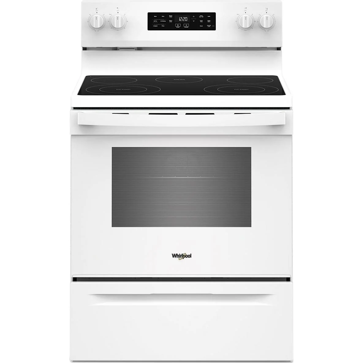 Whirlpool 30-inch Electric Range with Air Cooking Technology and Steam Clean YWFES4530SW