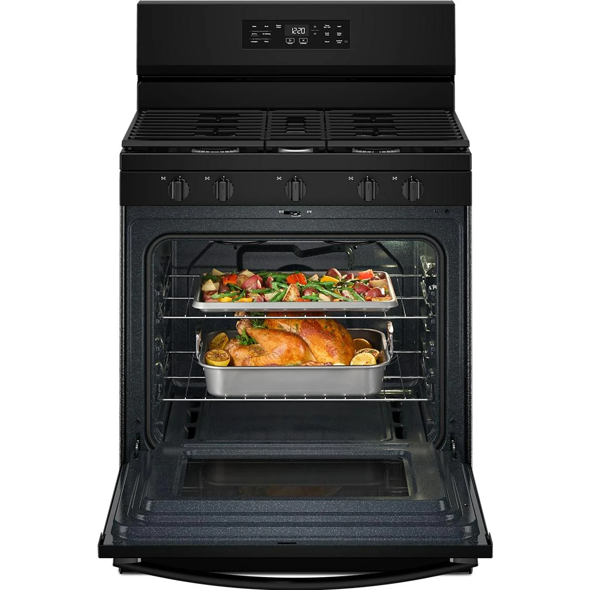 Whirlpool 30-inch Gas Range with Air Cooking Technology and Steam Clean WFGS4530SB - Image 3