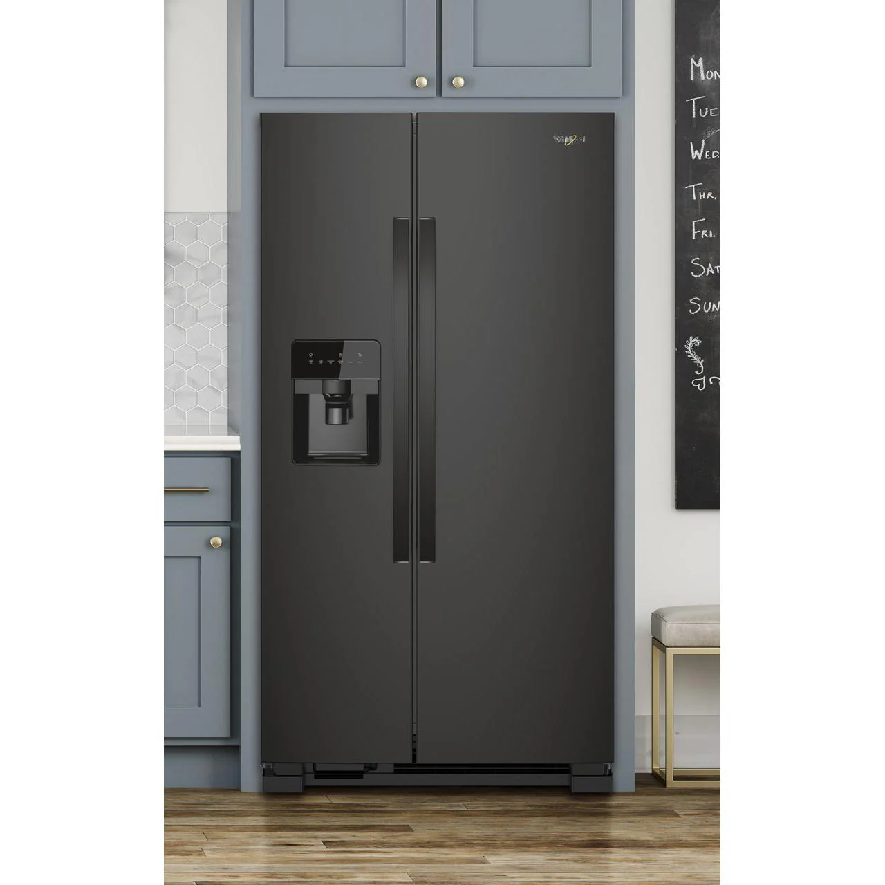 Whirlpool 33-inch, 21.4 cu. ft. Side-by-Side Freestanding Refrigerator with Exterior Ice and Water Dispenser with EveryDrop™ Water Filtration WRS331SDHB - Image 6