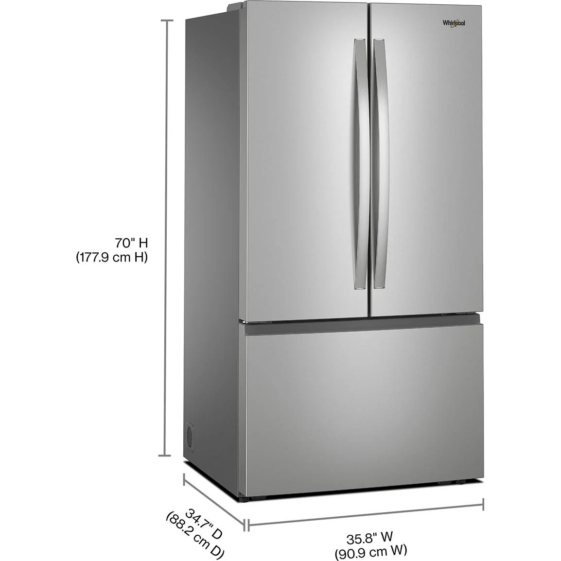 Whirlpool 36-inch, 31 cu. ft. Freestanding French 3-Door Refrigerator with Interior Ice Maker WRFF3136SZ - Image 6